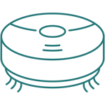 Robotic vacuum that illustrate the technological advancement in the cleaning industry. 