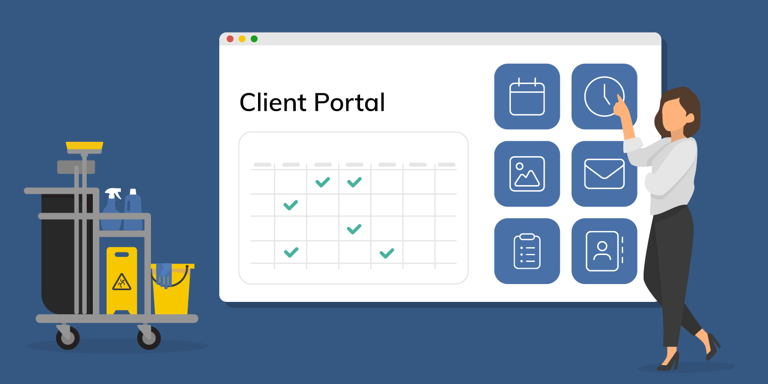 Woman using a client portal